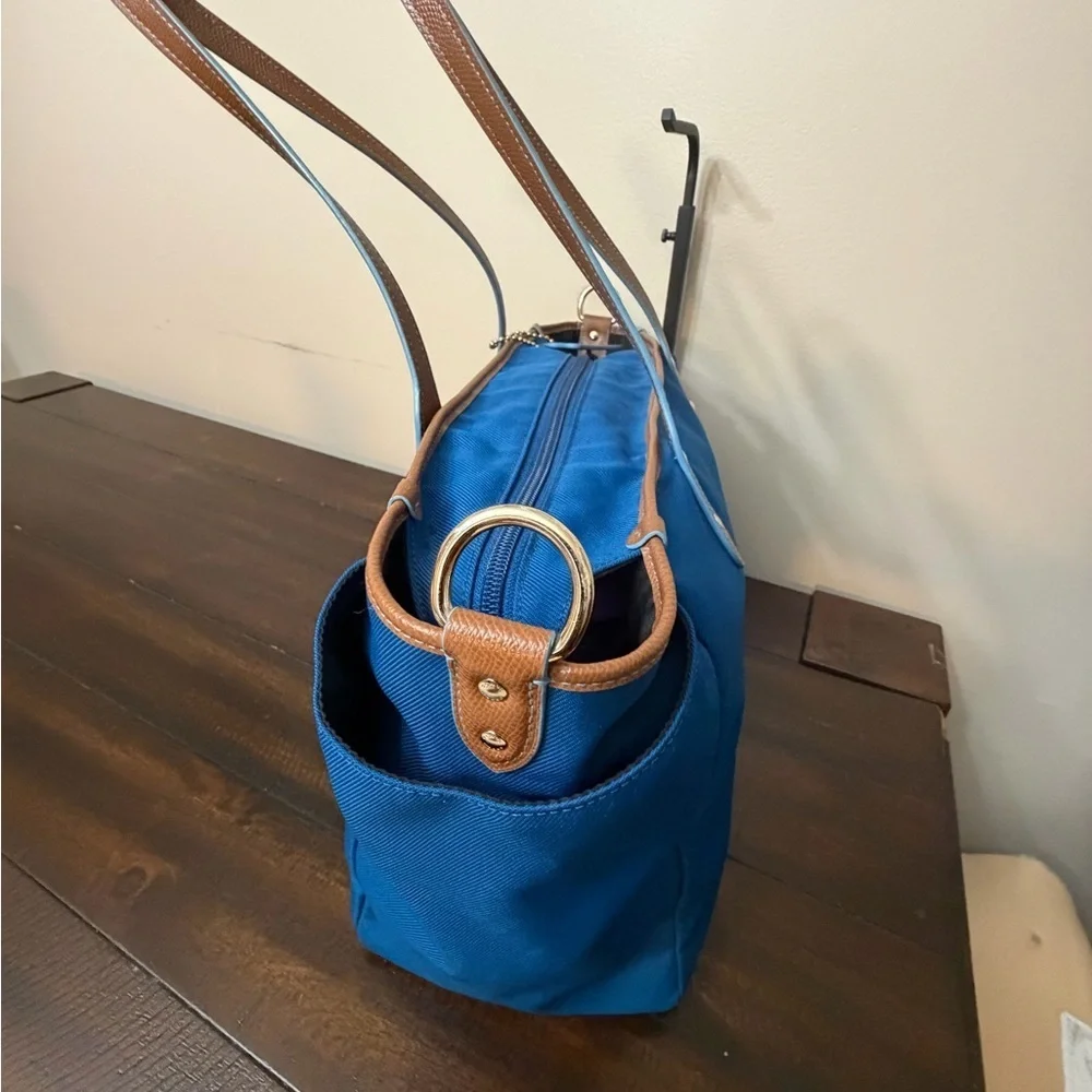 Coach Vibrant Blue and Tan Handbag